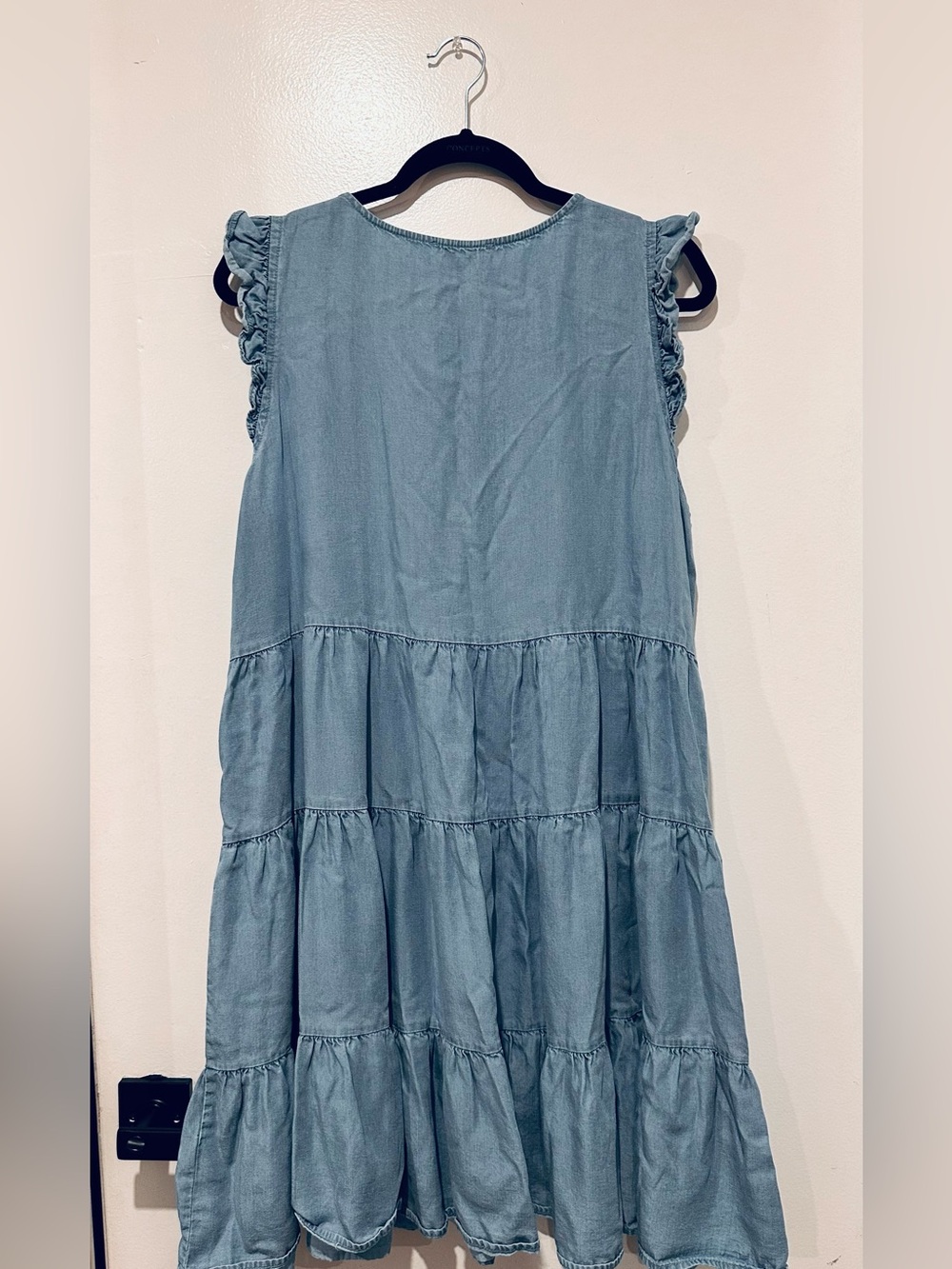 Hayden Light Blue Tiered Button-Front Midi Dress - Picture 6 of 10